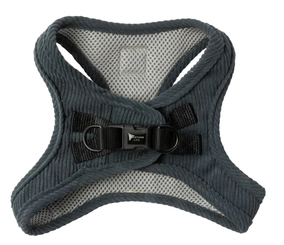 FuzzYard Life Corduroy Step In Harness - Slate Grey